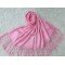 Long Pure Pink Color Wool and Cashmere Shawl