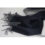 One side one colour Exquisite Long 100% Cashmere Scarf (Blue and Grey)