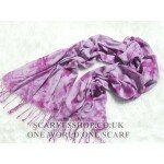 Purple pattern Tie-dye 100% Pure Wool Shawl