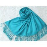 Long Pure Color Wool and Cashmere Shawl
