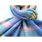 Fashion Thicken 100% Pure Merino Wool Sky blue Plaid Long Scarf
