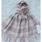 Fashion Thicken 100% Pure Merino Wool Pink Plaid Long Scarf