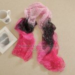 Gradient pink color Pretty Exquisite Long Silk Scarf