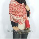 Fashion Red Lucky Clover Exquisite Long 100% PASHMINA Shawl