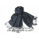 Thin Style Double Sided JACQUARD Pure PASHMINA Black Scarf/shawl