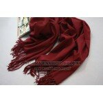 Wine Red Long 100% Cashmere Exquisite Shawl